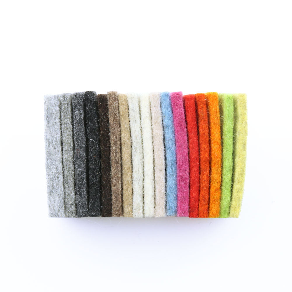 100% Wool Designer Felt Sample Bag - 3mm Thick, Duo Tones, 19 Colors