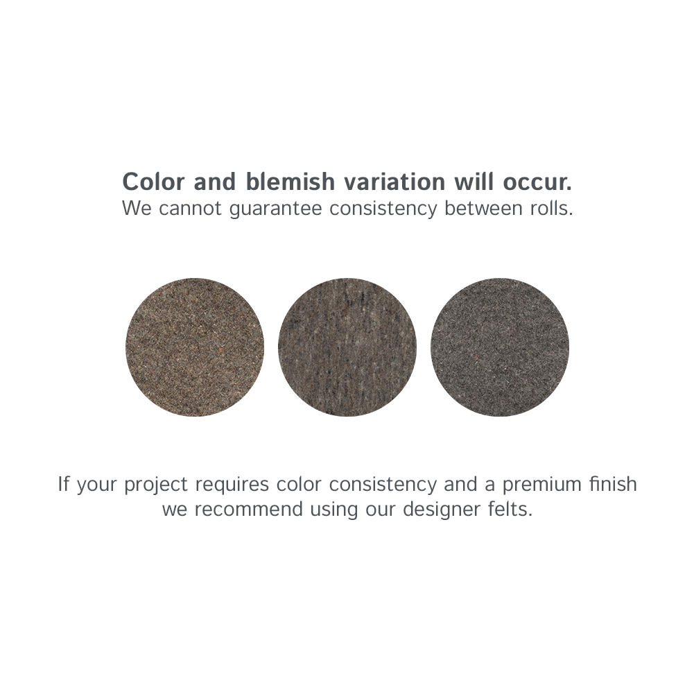 F-15 Industrial Felt Samples - 1/8" 1/4" 1/2" Thick