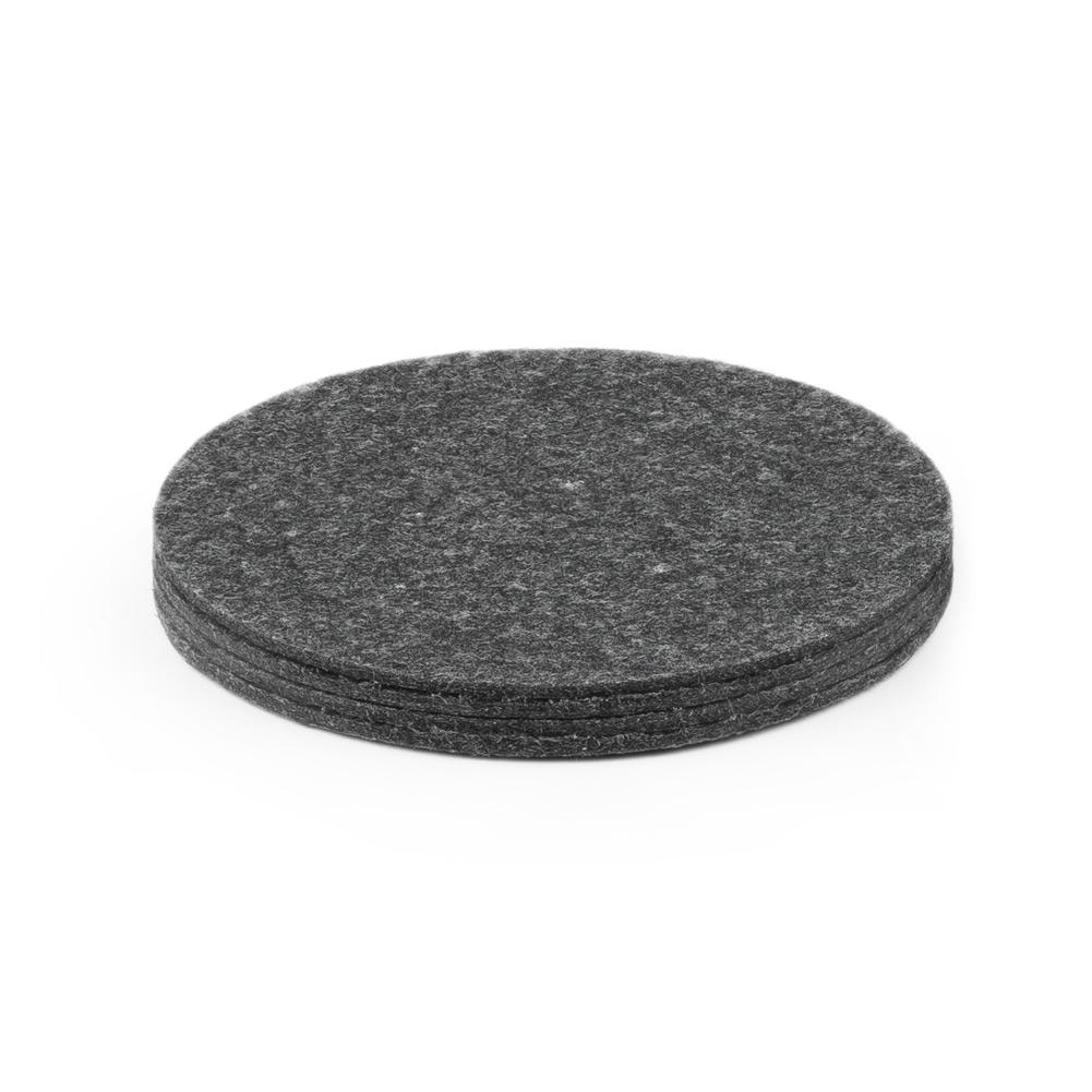 Natural Gray Felt Coasters - 4" Diameter, 4 Pieces