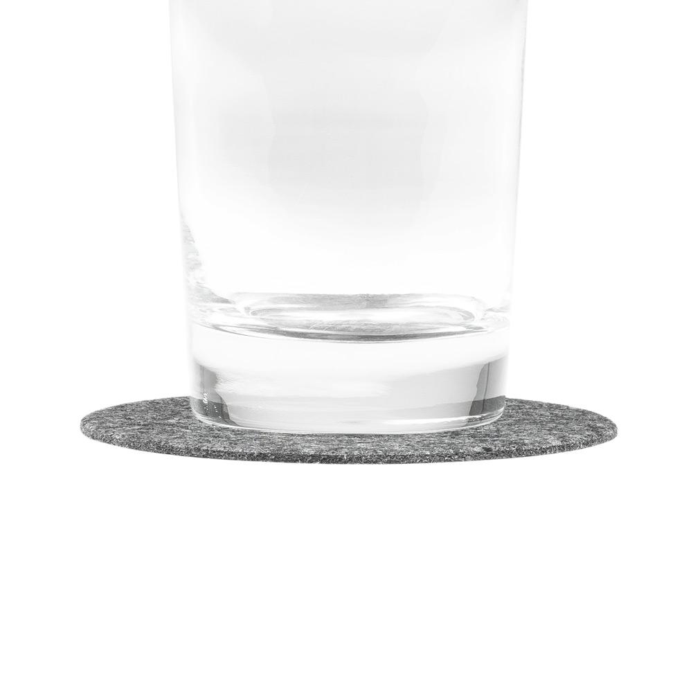 Natural Gray Felt Coasters - 4" Diameter, 4 Pieces