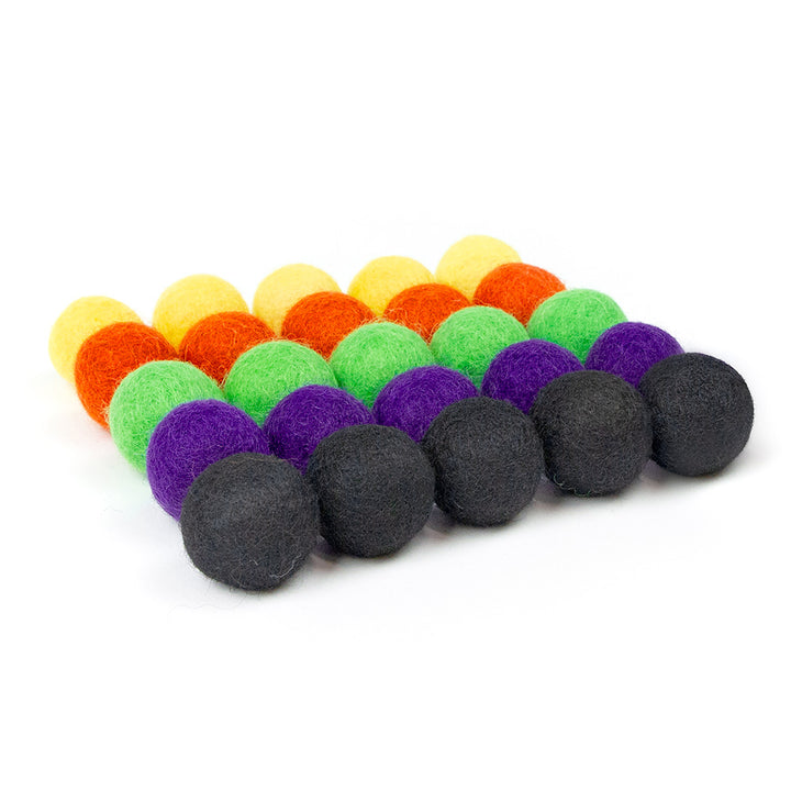 Wool Felt Balls - Assorted Halloween