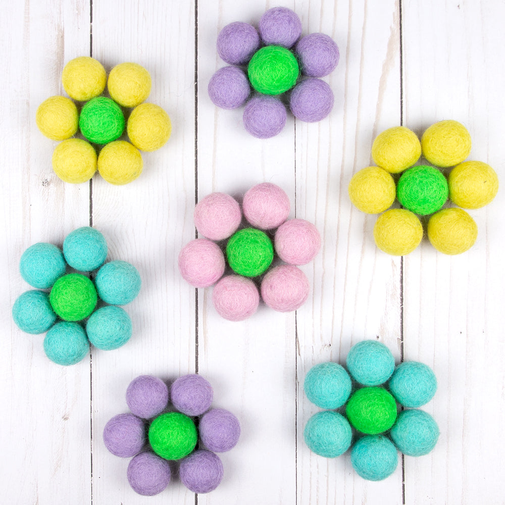 Wool Felt Balls - Assorted Pastel