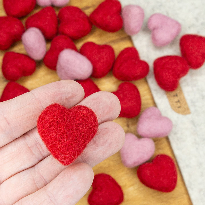 Wool Felt Shapes – Mini Hearts