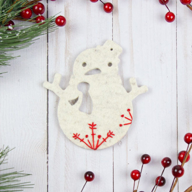 Wool Felt Charm - Snowman
