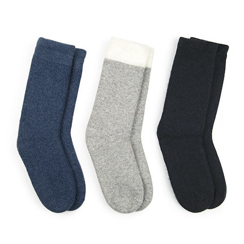 Women's Thermal Wool Socks - Black, Denim, Gray (1241C01), 3 Pack - FINAL SALE