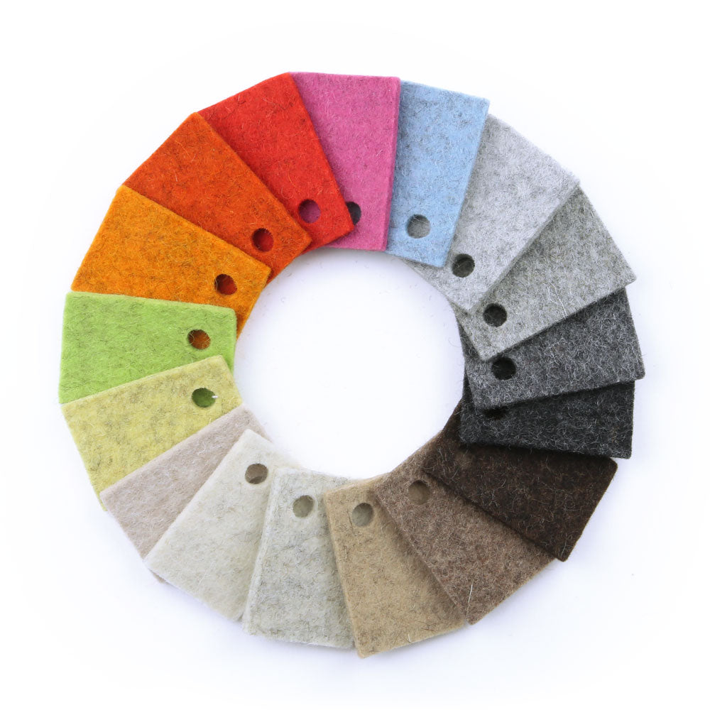 100% Wool Designer Felt Sample Bag - 3mm Thick, Earth Tones, 17 Colors