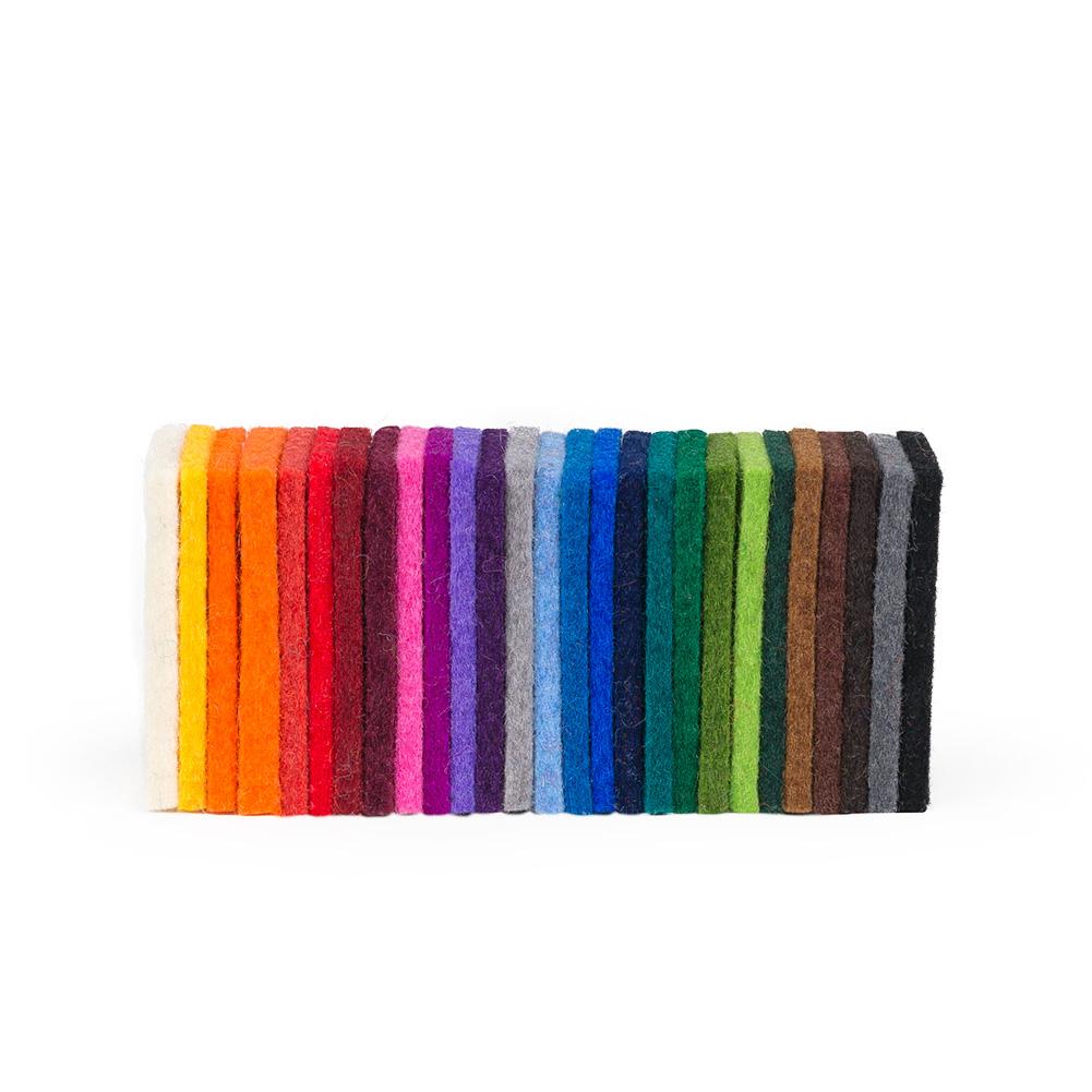 100% Wool Designer Felt Sample Bag - 3mm Thick, Solid Tones, 23 Colors