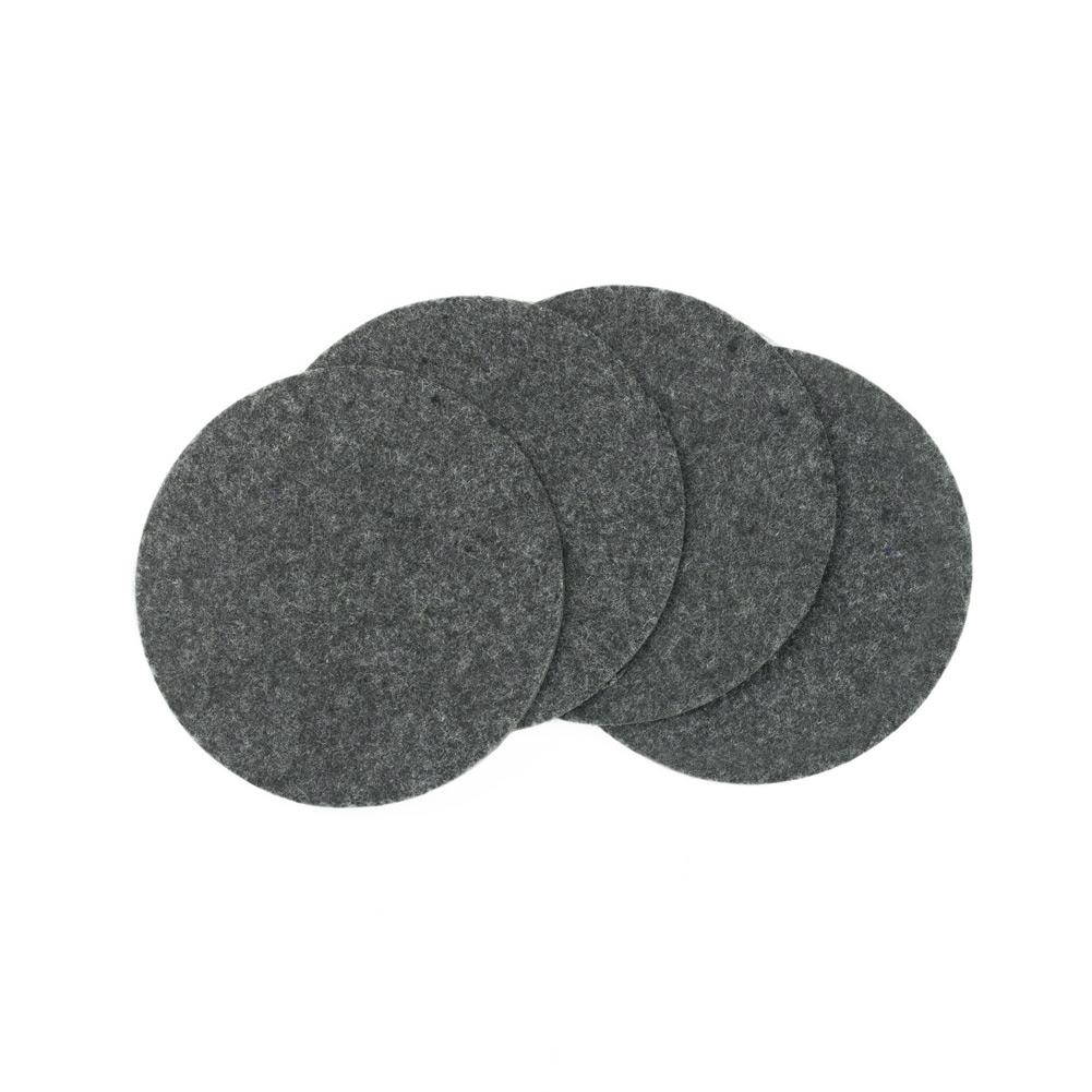 Natural Gray Felt Coasters - 4" Diameter, 4 Pieces