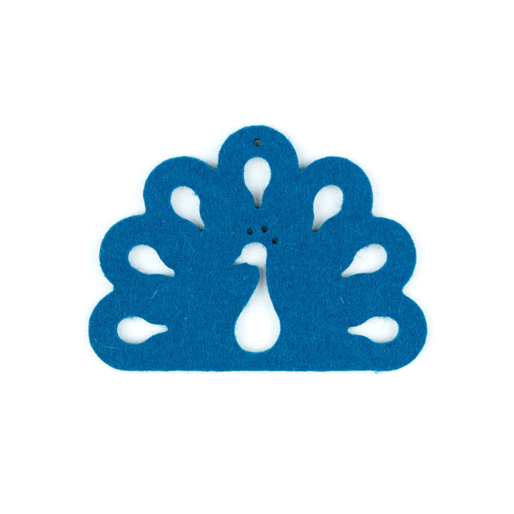 Wool Felt Charm - Peacock