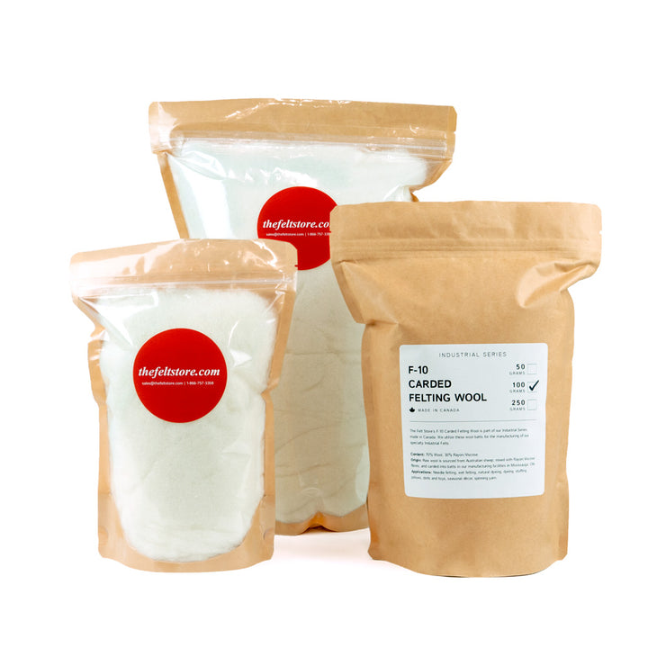 Carded Felting Wool - F-10, Rayon/Viscose Wool Blend
