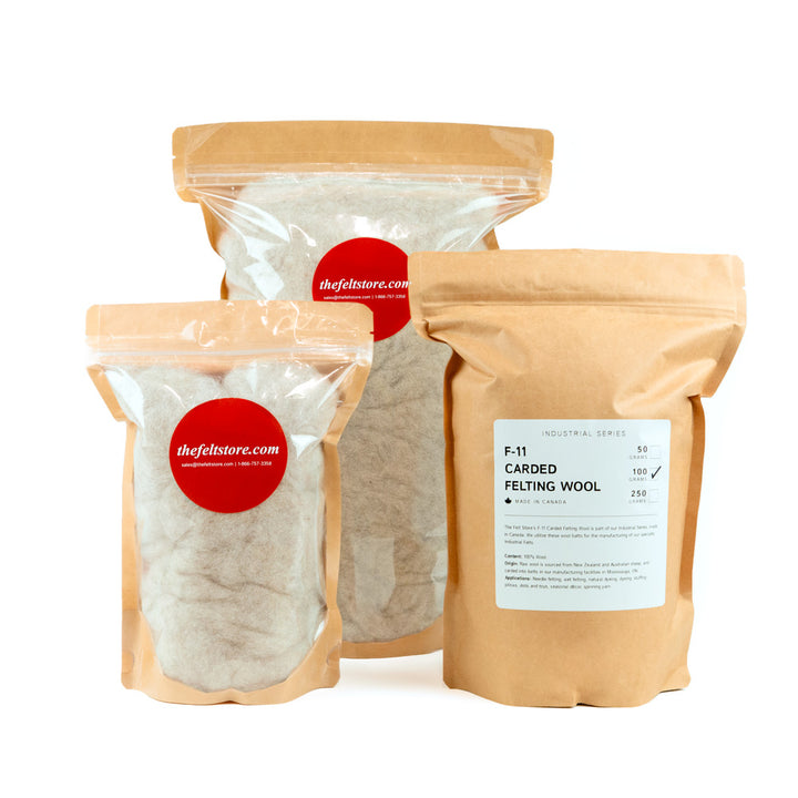 Carded Felting Wool - F-11, 100% Wool